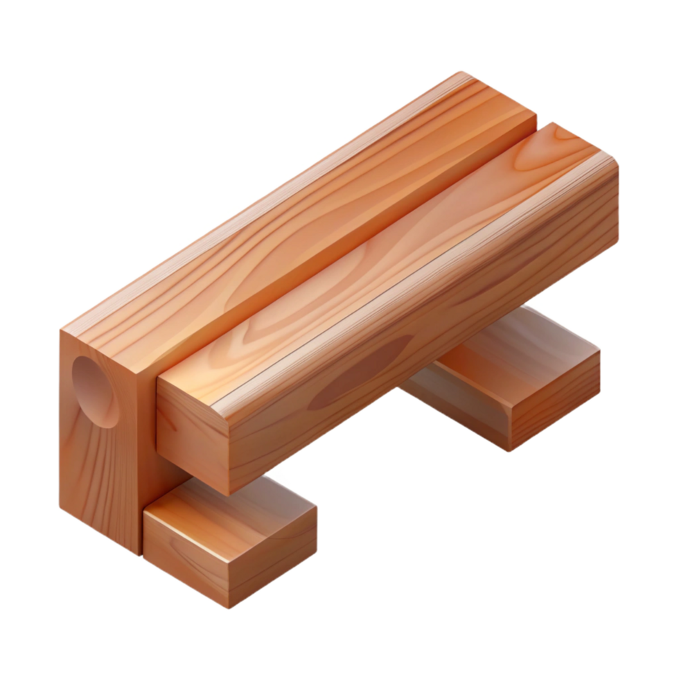 sought-after baroque CAD rendering of a wood beam NO BACKGROUND with Transparent Background. 4K png