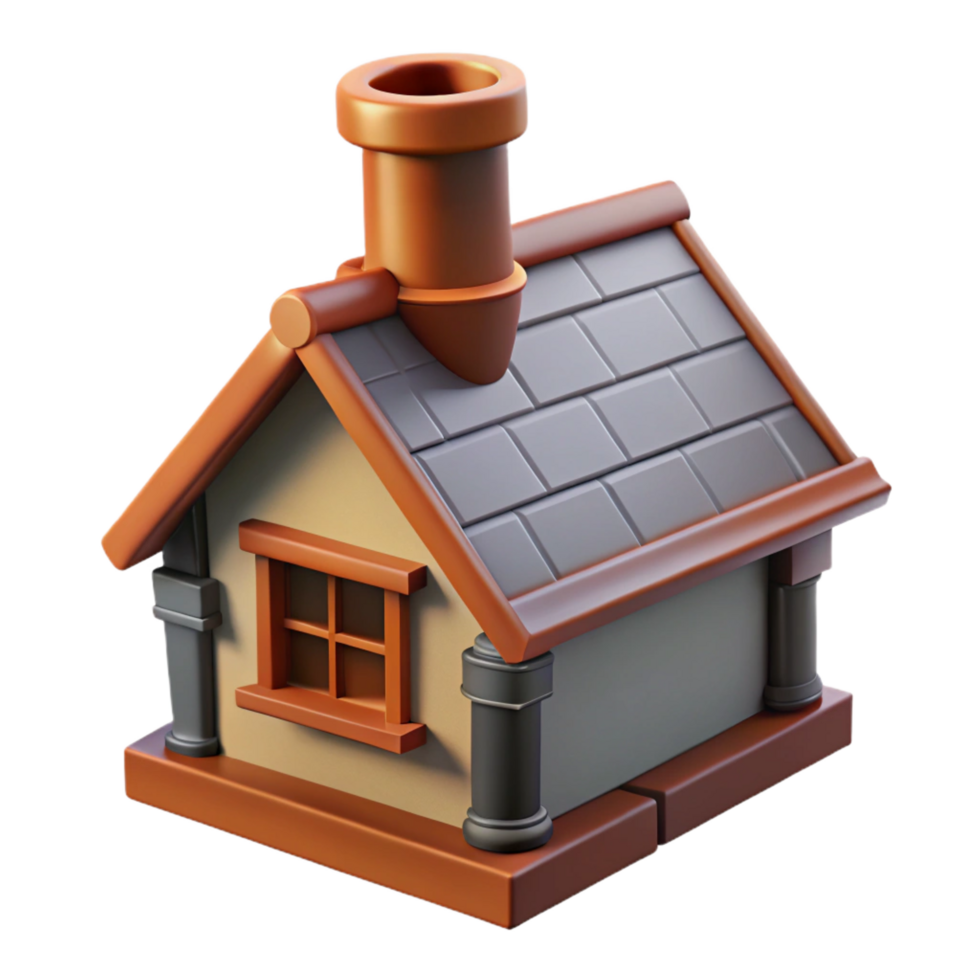 sumptuous harmonious rustic Tudor cottage chimney pot, NO BACKGROUND with Transparent Background. expertly shot png