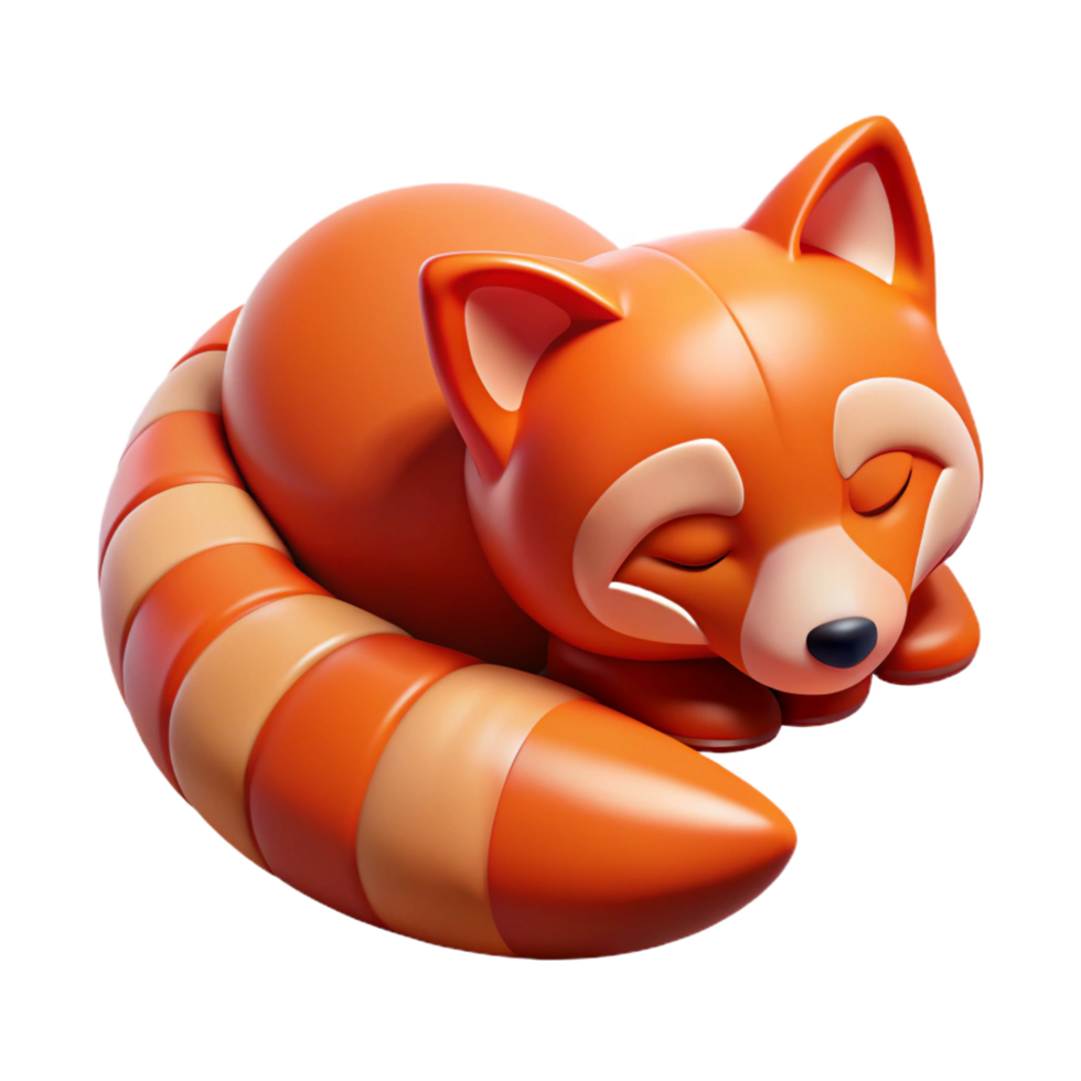 exquisite memorable A sleeping red panda, NO BACKGROUND with Transparent Background. png