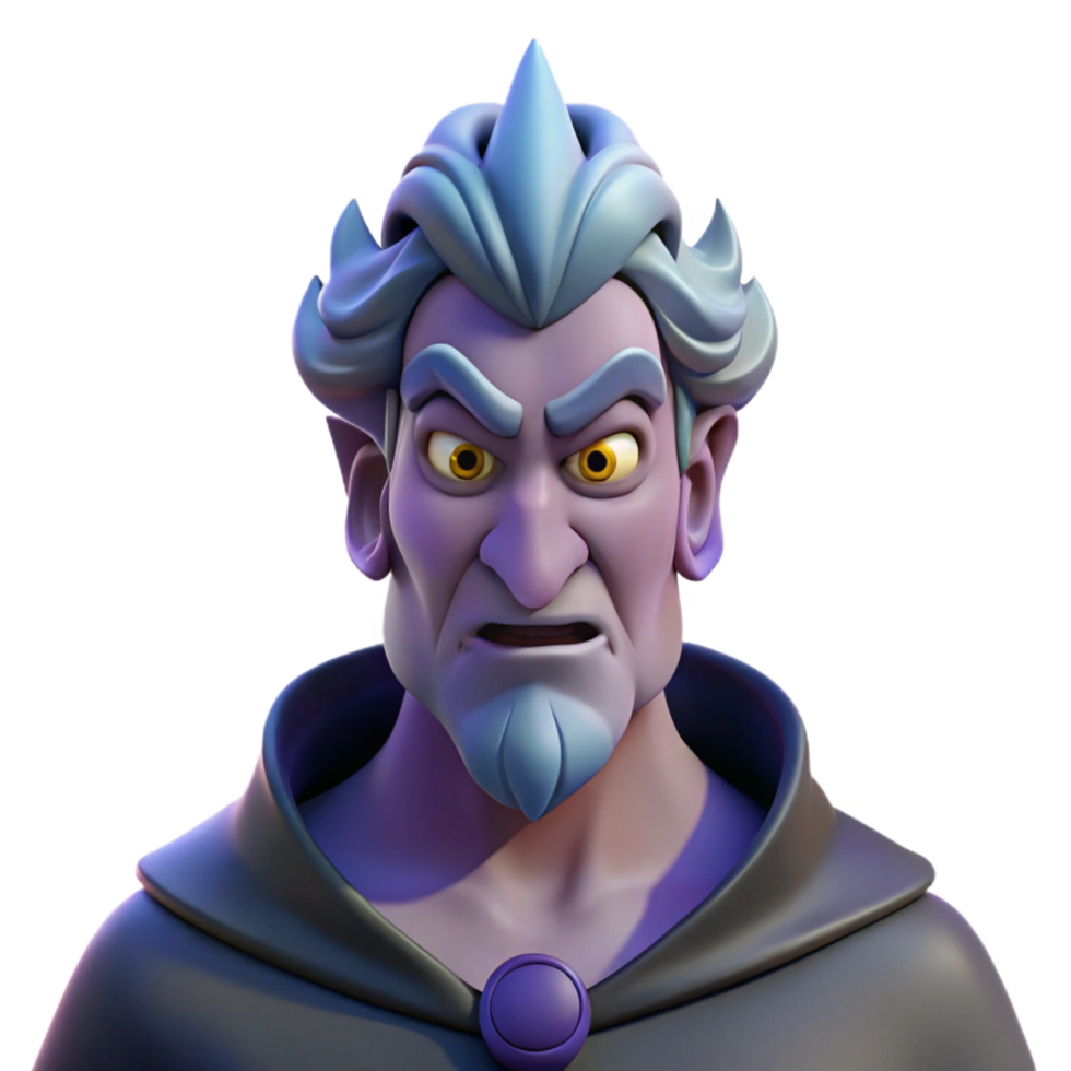 ethereal striking Hades, God of the Underworld, stern expression, NO BACKGROUND with Transparent Background. original png