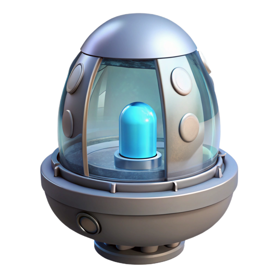 timeless creative Cryogenic stasis pod with frosted glass. NO BACKGROUND with Transparent Background. original png