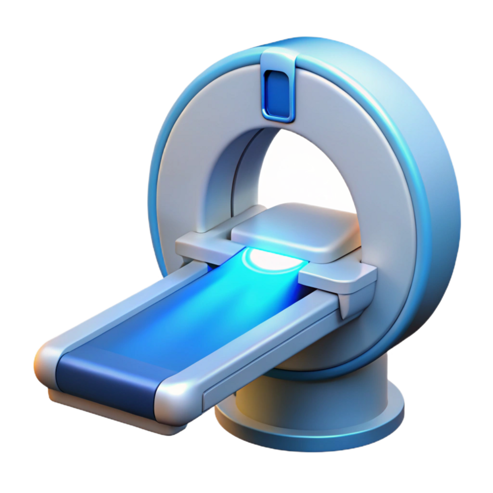 reflective fascinating Futuristic medical scanner emitting a blue beam. NO BACKGROUND with Transparent Background. handcrafted png