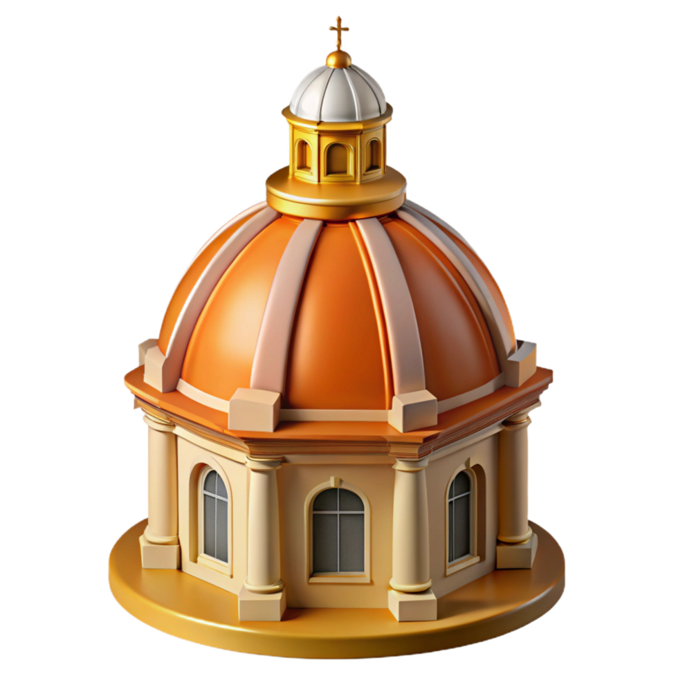 vibrant bohemian Baroque church dome cupola, NO BACKGROUND with Transparent Background. premium png