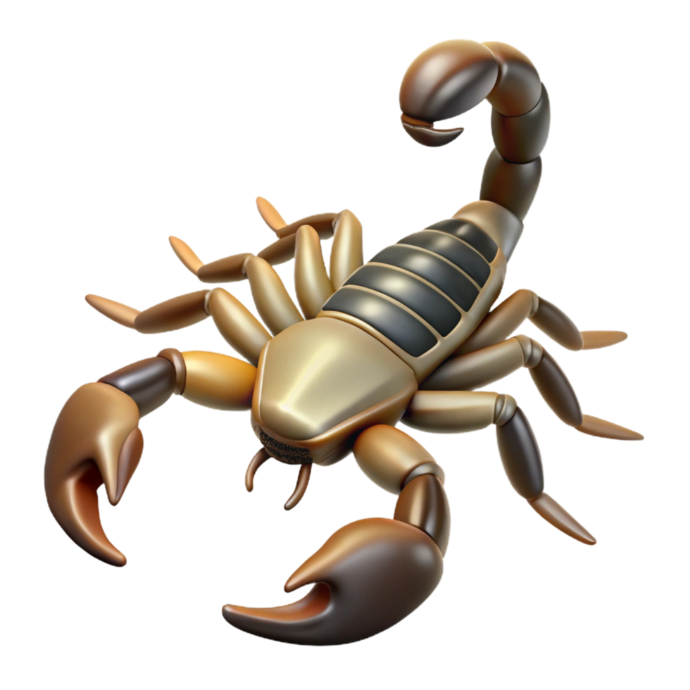 distinctive avant-garde A scorpion, tail raised. NO BACKGROUND with Transparent Background. artisan png