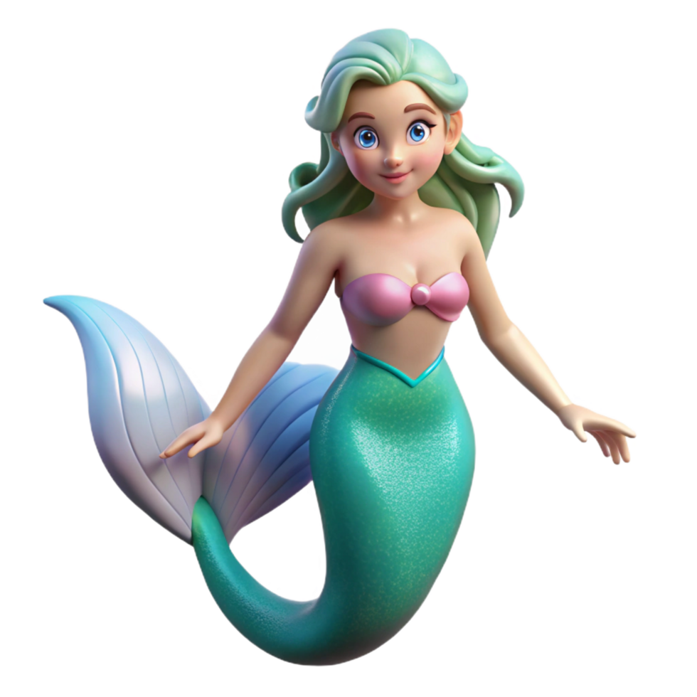 picturesque unforgettable Siren, alluring sea nymph, NO BACKGROUND with Transparent Background. png
