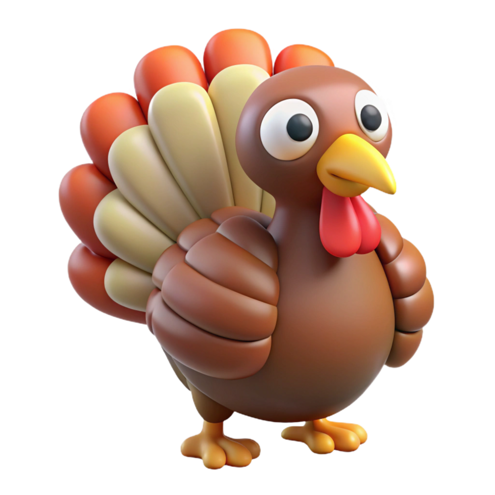 energetic enchanting A gobbling turkey, NO BACKGROUND with Transparent Background. detailed png