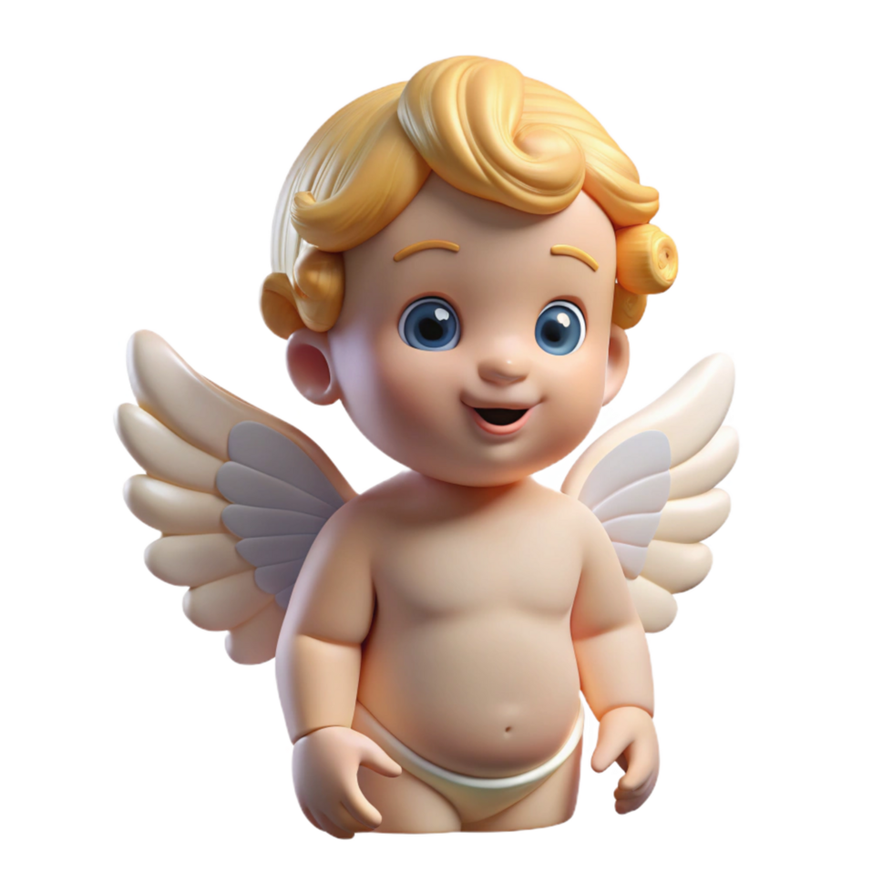 dramatic memorable A Cherub, small, winged baby angel, NO BACKGROUND with Transparent Background. png