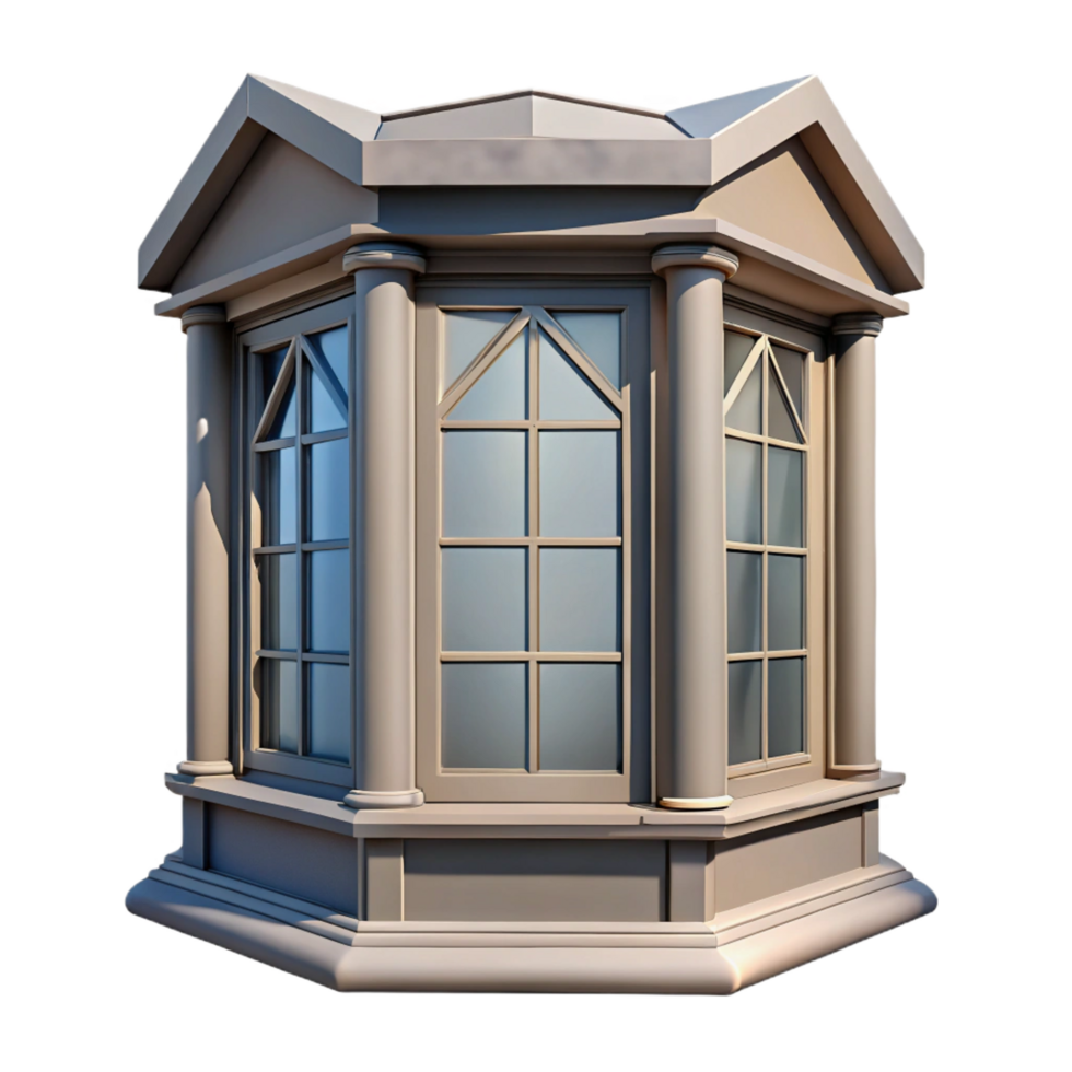 iconic rustic Sketch of a bay window NO BACKGROUND with Transparent Background. studio quality png