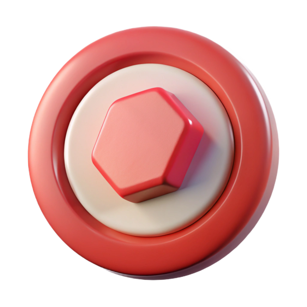 quintessential contemporary A stylized stop button icon. NO BACKGROUND with Transparent Background. professional png