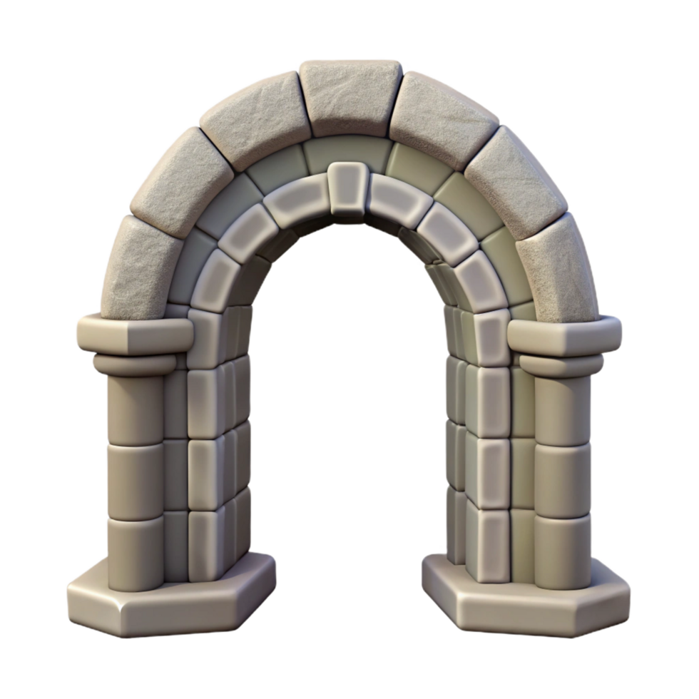 harmonious stunning Stone archway, Romanesque style, NO BACKGROUND with Transparent Background. masterfully captured png