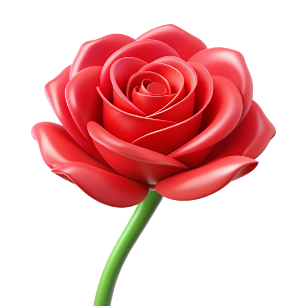 sumptuous exemplary Single red rose, blooming, NO BACKGROUND with Transparent Background. png