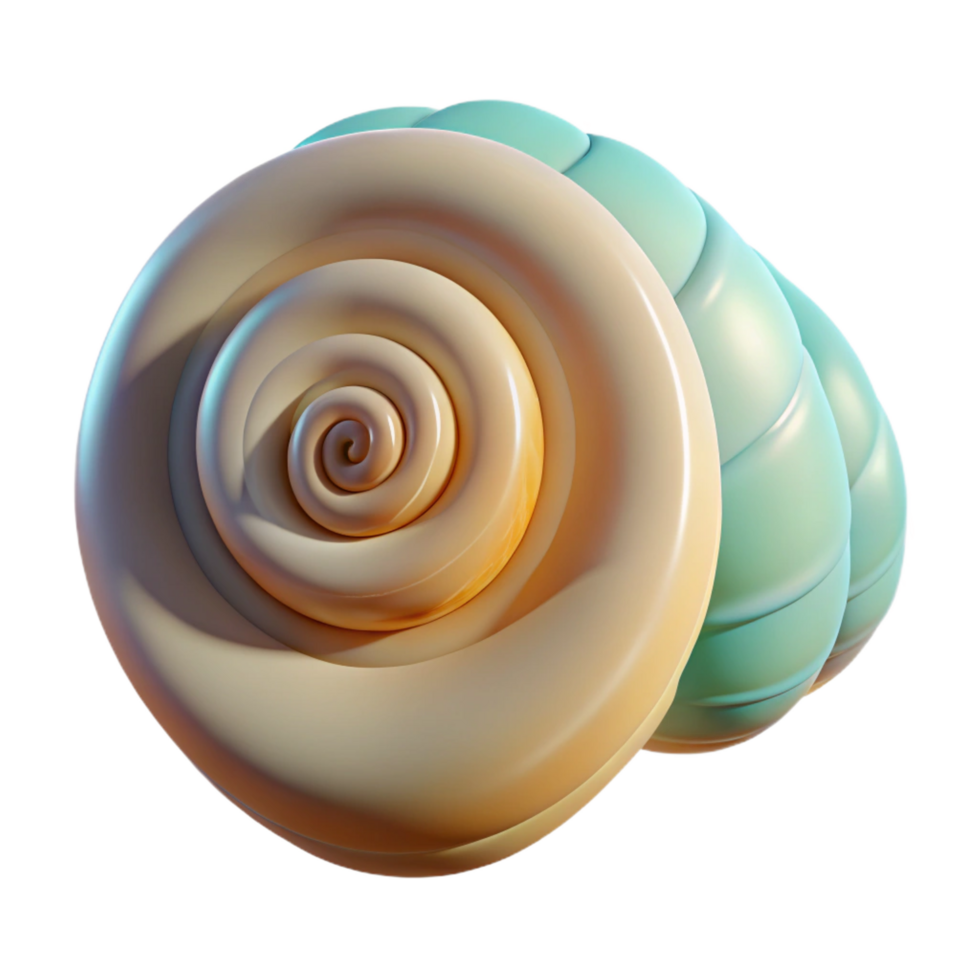 mesmerizing intense avant-garde A seashell, spiral shaped, NO BACKGROUND with Transparent Background. authentic png