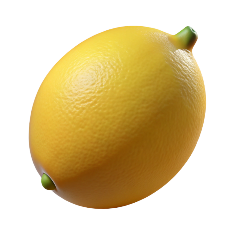 splendid unparalleled A single, ripe lemon. NO BACKGROUND with Transparent Background. png