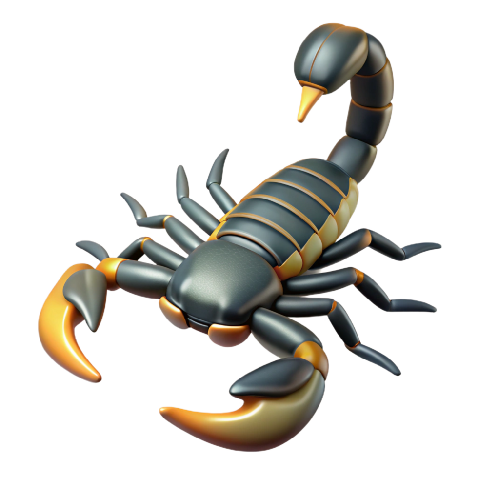 majestic nordic A scorpion, tail raised. NO BACKGROUND with Transparent Background. impeccable png