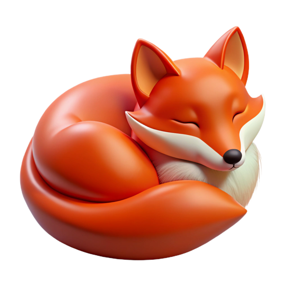 spectacular celebrated A resting red fox, curled up, NO BACKGROUND with Transparent Background. png