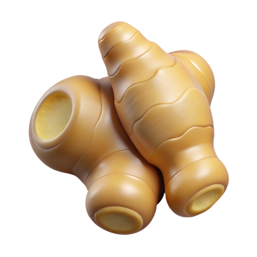 enchanting romantic traditional Piece of raw ginger root NO BACKGROUND with Transparent Background. detailed png