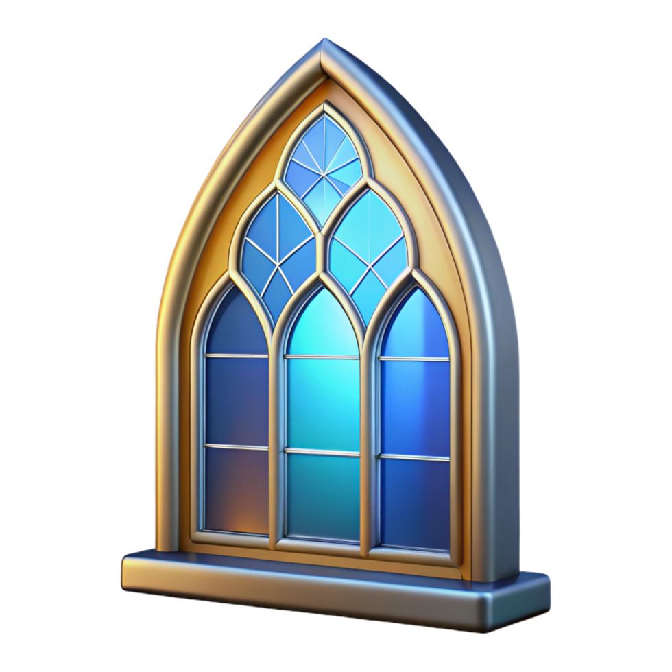 wonderful unforgettable Architectural rendering of a stained glass window NO BACKGROUND with Transparent Background. png