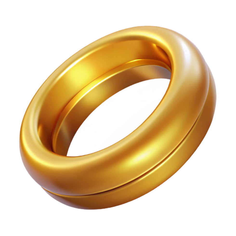 gorgeous quintessential A golden wedding ring. NO BACKGROUND with Transparent Background. png