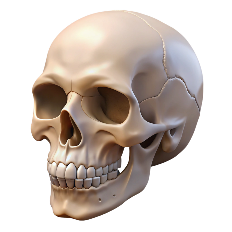 romantic wonderful A human skull, anatomically accurate, NO BACKGROUND with Transparent Background. top-tier png