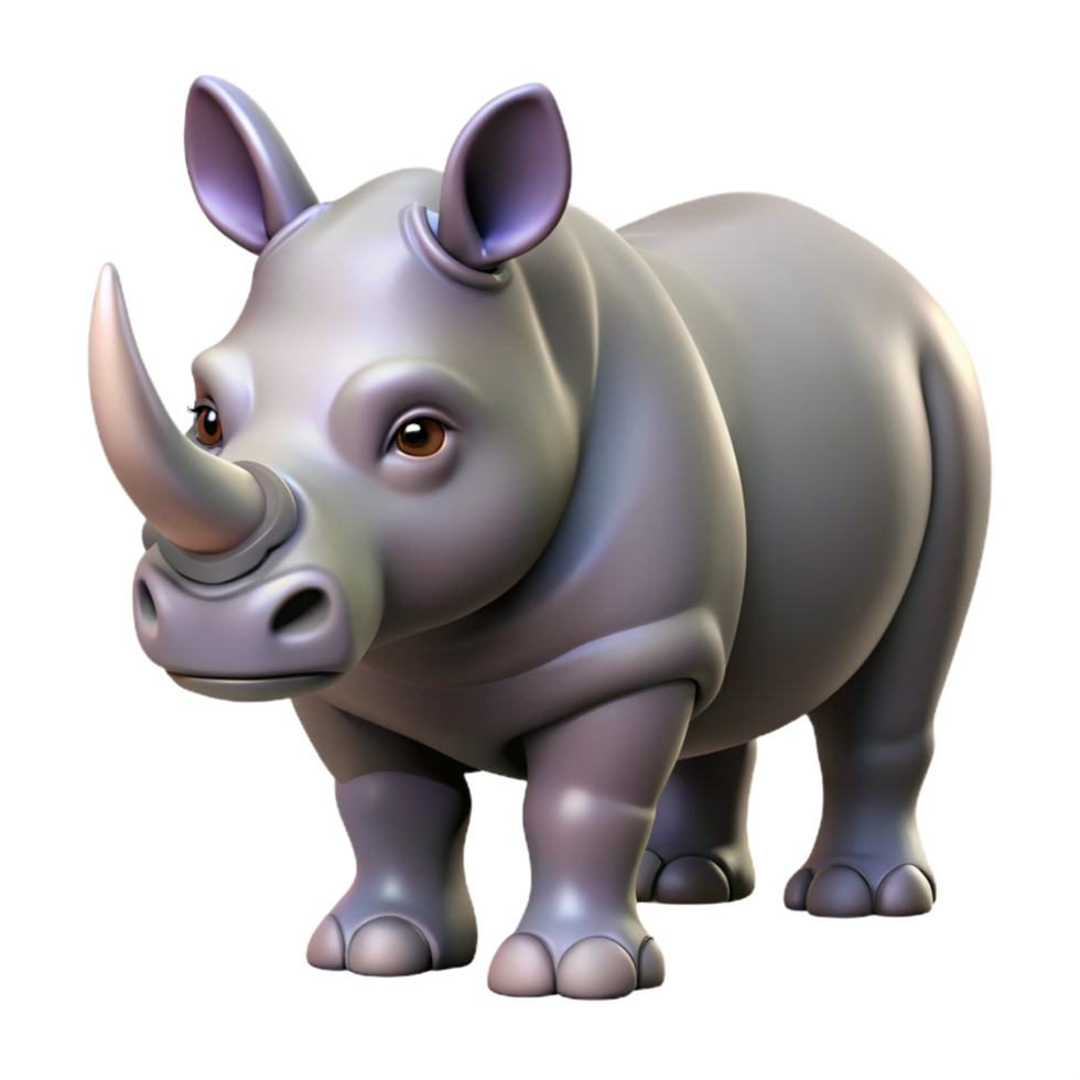 exemplary geometric A photorealistic image of a rhinoceros NO BACKGROUND with Transparent Background. genuine png