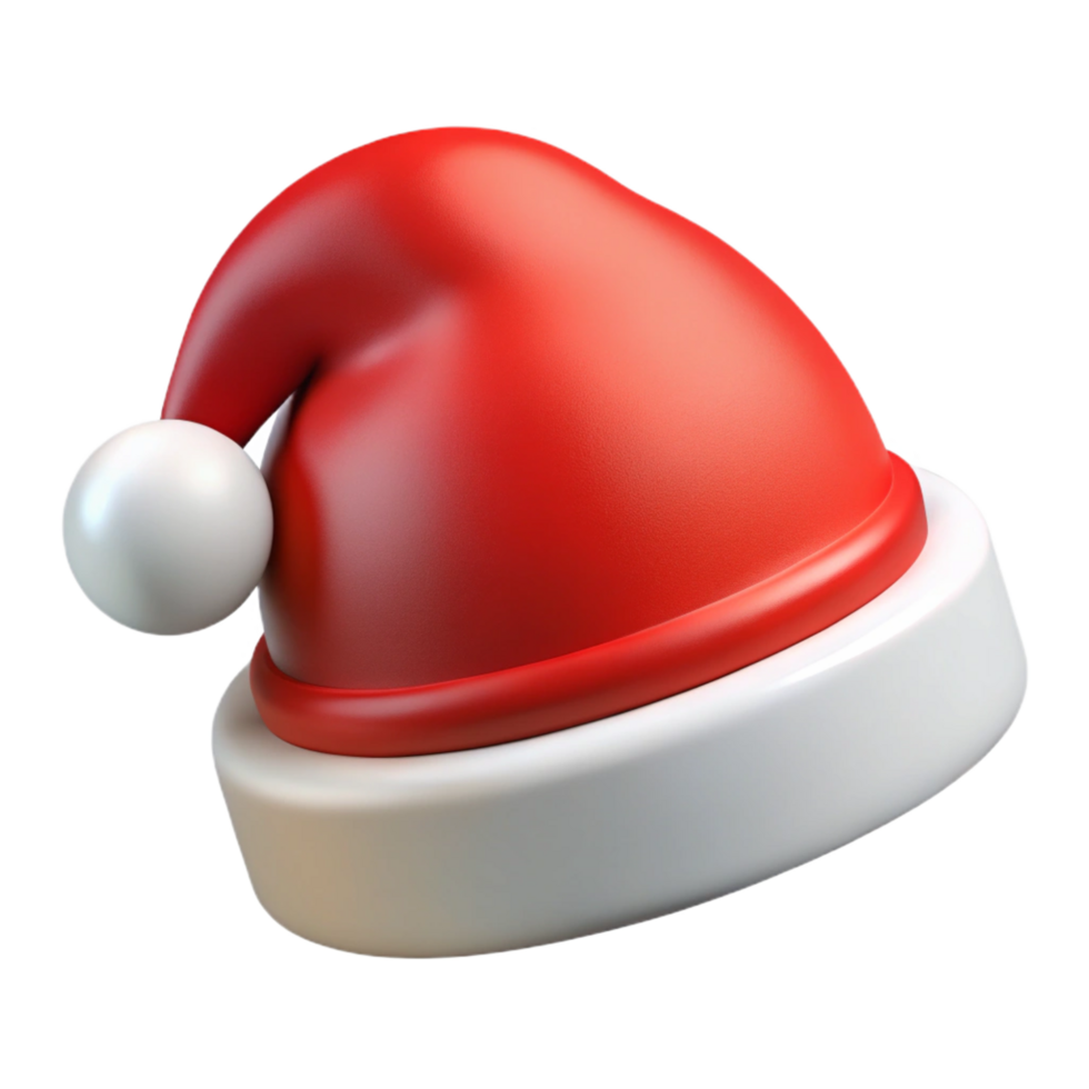 exceptional geometric Santa Claus hat, NO BACKGROUND with Transparent Background. refined png