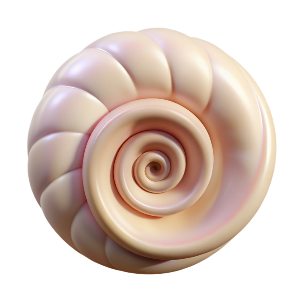 ethereal magnificent Seashell spiral NO BACKGROUND with Transparent Background. 4K png