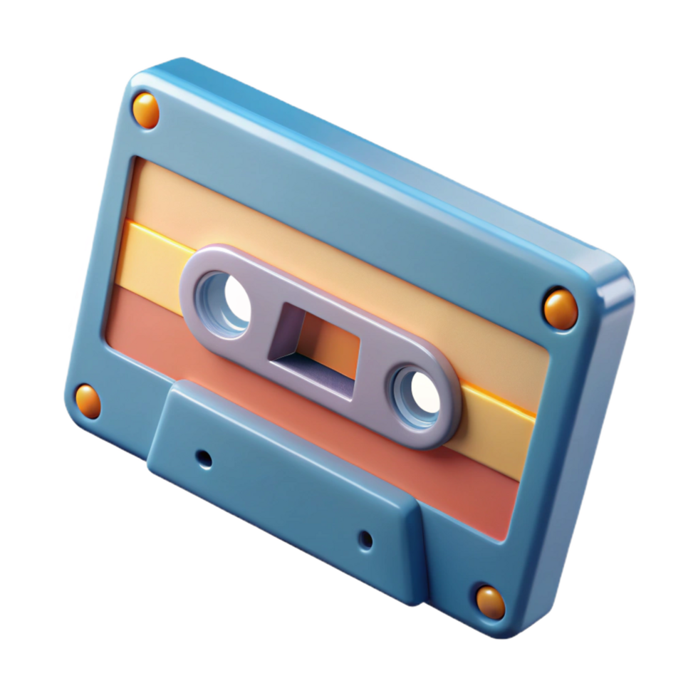 elegant quintessential A vintage cassette tape. NO BACKGROUND with Transparent Background. png