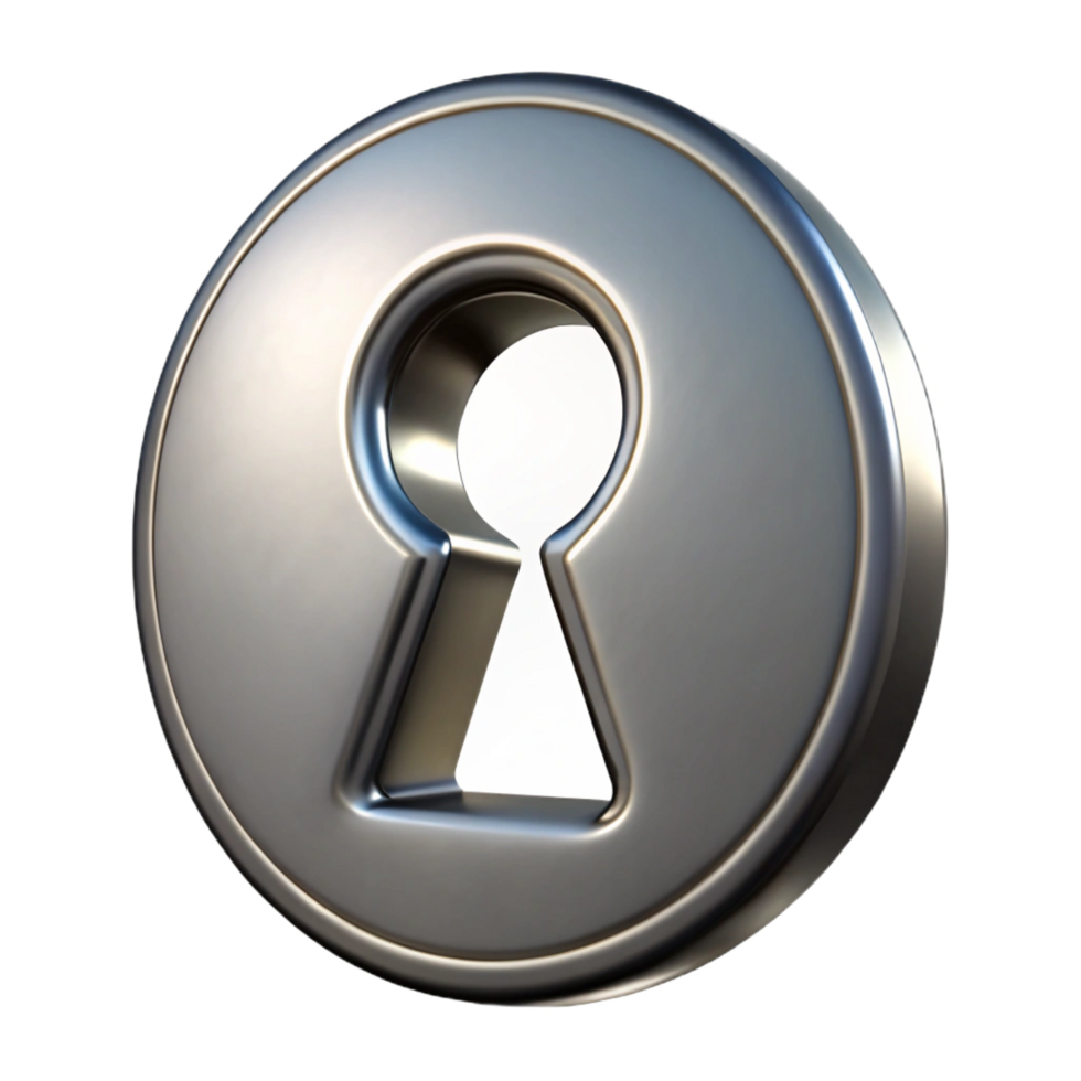 impressive exemplary Keyhole, metal, NO BACKGROUND with Transparent Background. png