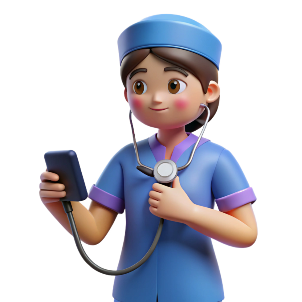 majestic exceptional Nurse checking blood pressure NO BACKGROUND with Transparent Background. png