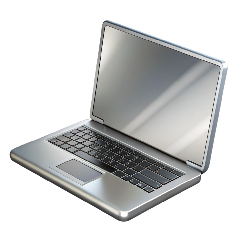unforgettable surreal A sleek, silver laptop computer, closed. NO BACKGROUND with Transparent Background. exclusive png