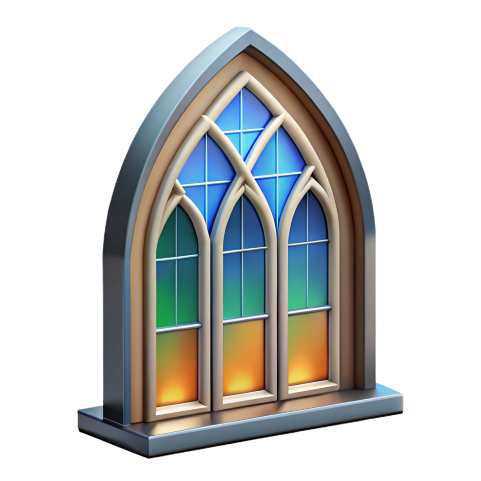 spectacular geometric Architectural rendering of a stained glass window NO BACKGROUND with Transparent Background. museum quality png