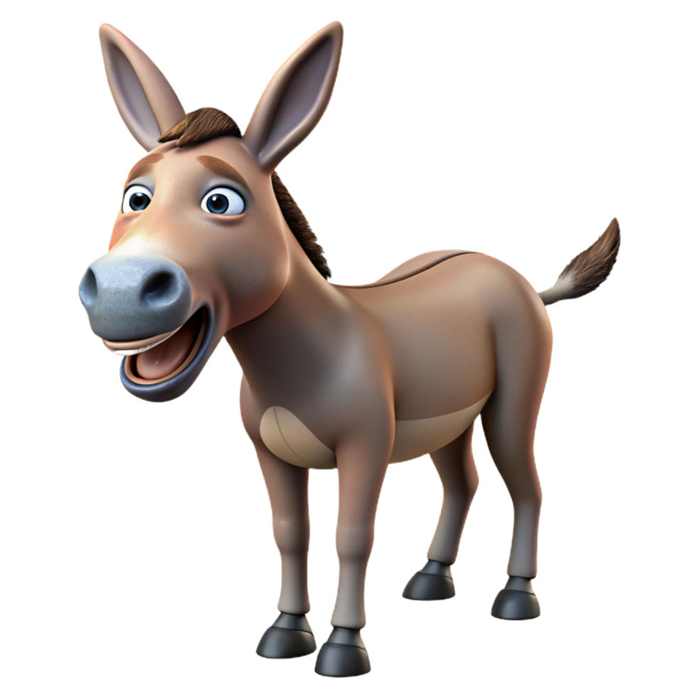 fascinating inspired A braying donkey, NO BACKGROUND with Transparent Background. png
