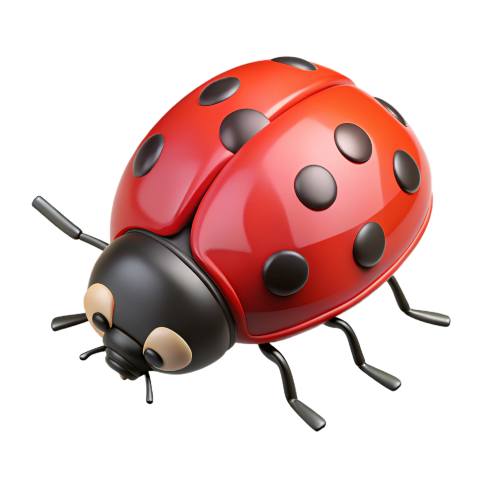 dramatic vintage Ladybug crawling NO BACKGROUND with Transparent Background. genuine png