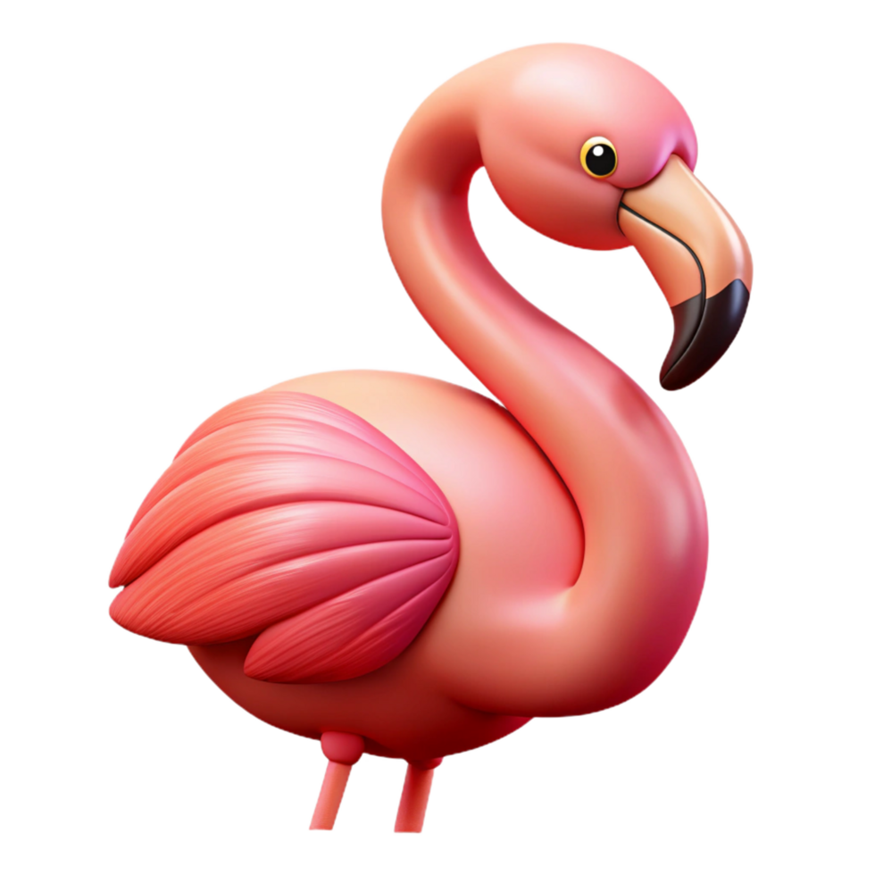 vibrant rustic A preening flamingo, NO BACKGROUND with Transparent Background. original png