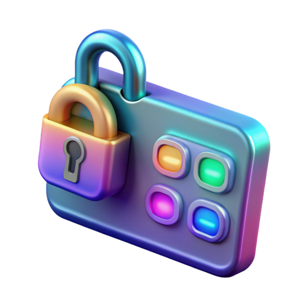 elegant remarkable Futuristic keycard with holographic security code NO BACKGROUND with Transparent Background. png