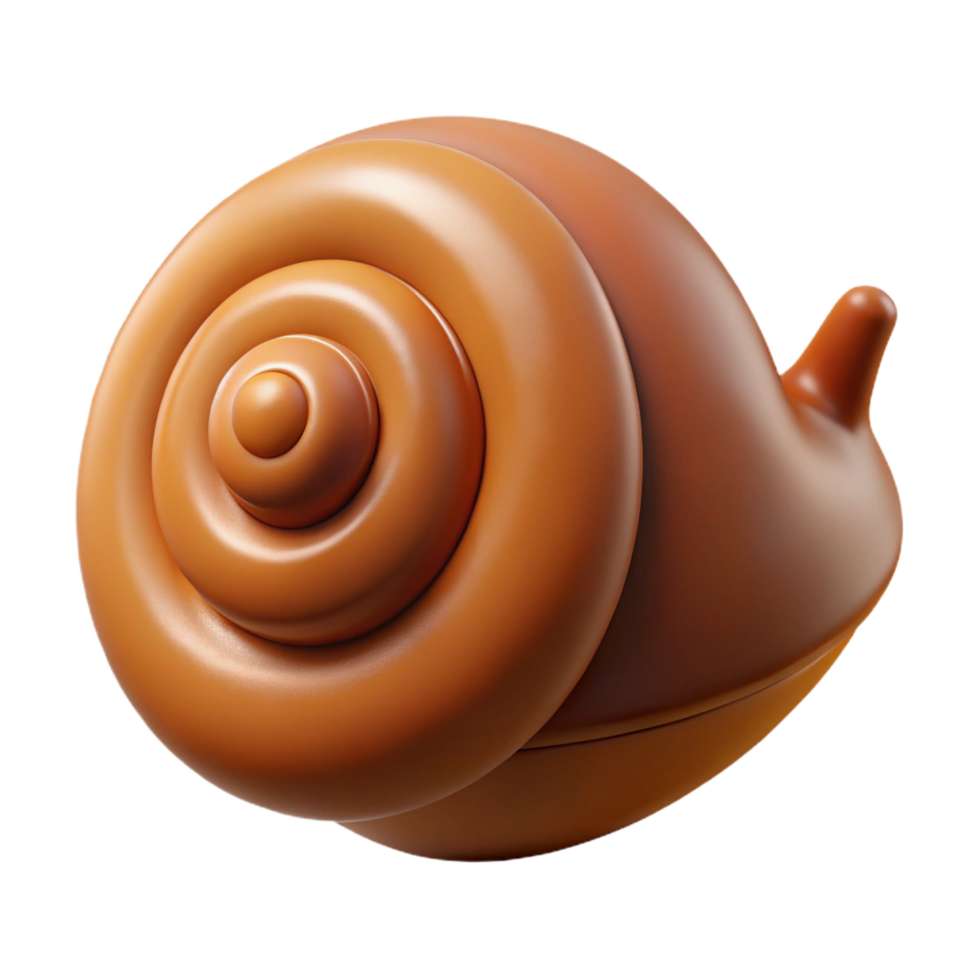 impressive notable One brown snail shell NO BACKGROUND with Transparent Background. png