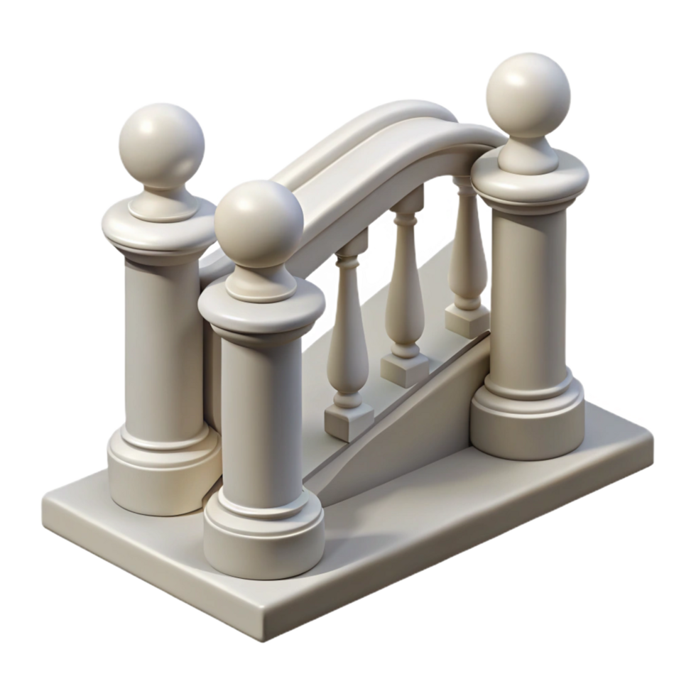 fascinating impressionist Sketch of a balustrade NO BACKGROUND with Transparent Background. original png