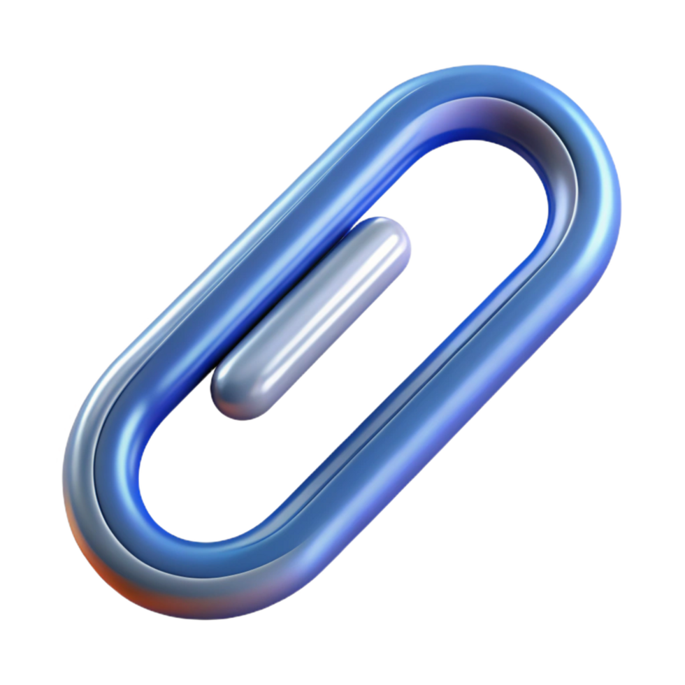 splendid dramatic art deco A stylized paperclip. NO BACKGROUND with Transparent Background. crisp png