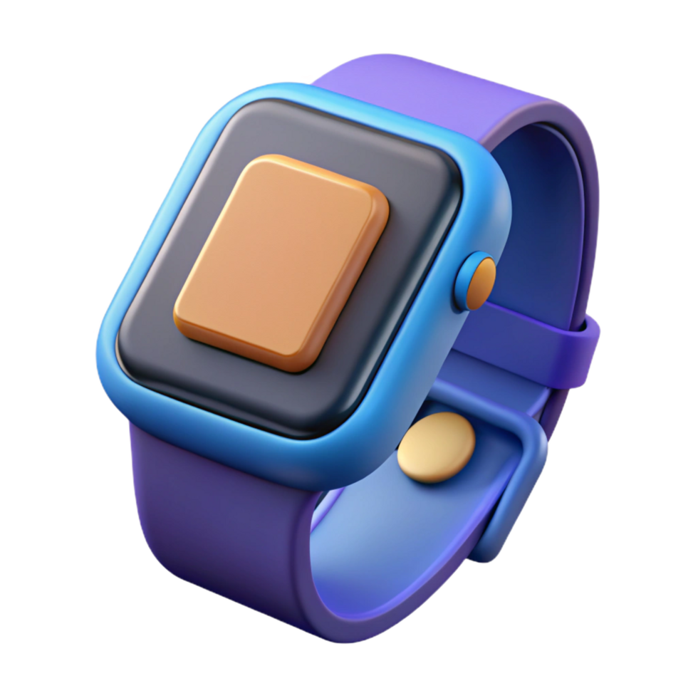 standout impressionist Smartwatch with fitness tracking display NO BACKGROUND with Transparent Background. detailed png