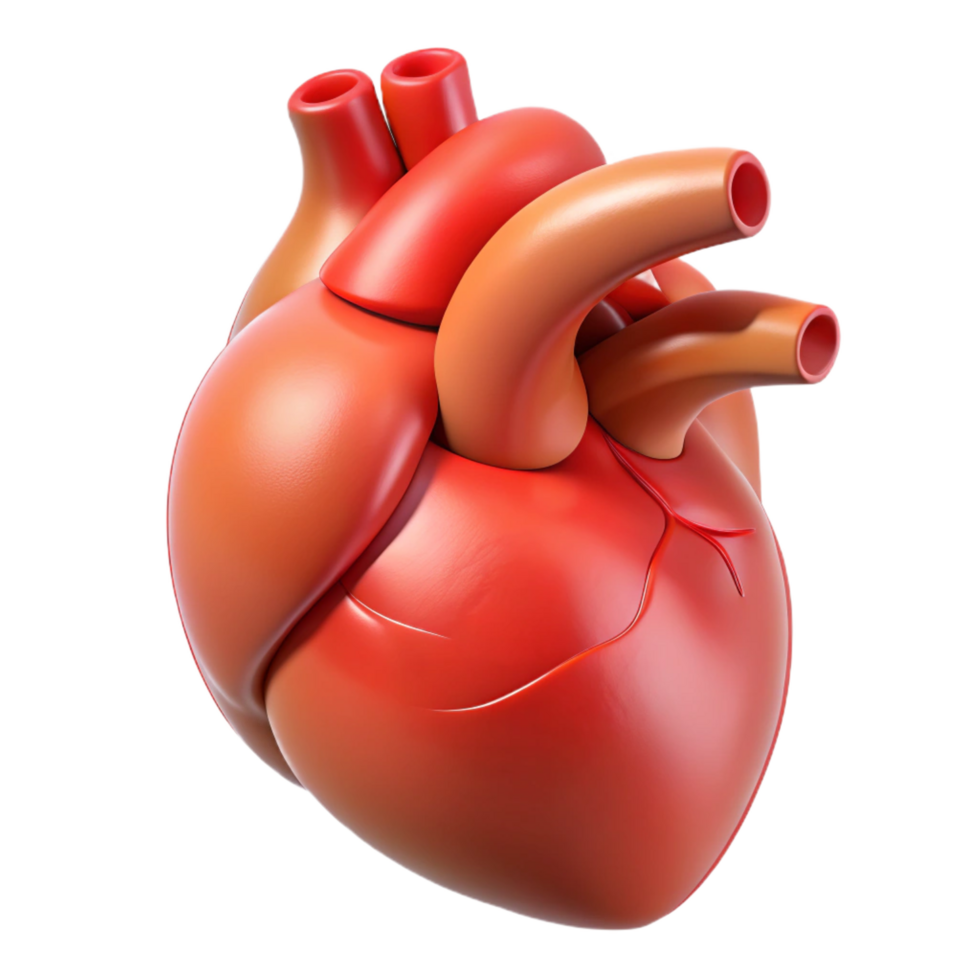 remarkable mid-century A human heart, anatomically accurate, NO BACKGROUND with Transparent Abstract Background. genuine png