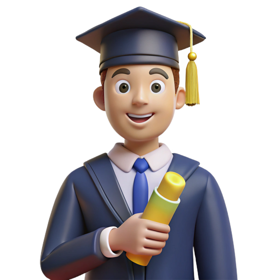 pristine unparalleled Graduate student, holding diploma, NO BACKGROUND with Transparent Background. png