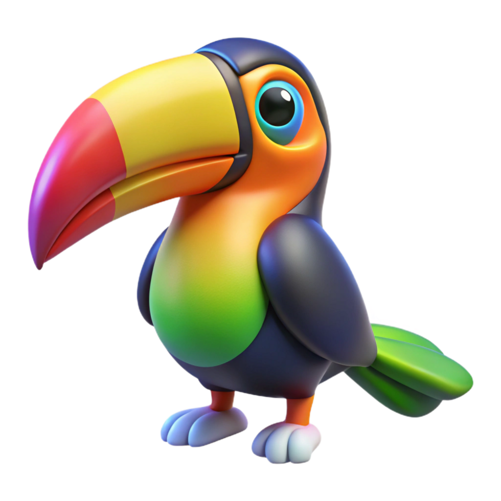 quintessential tropical A colorful toucan, NO BACKGROUND with Transparent Background. refined png