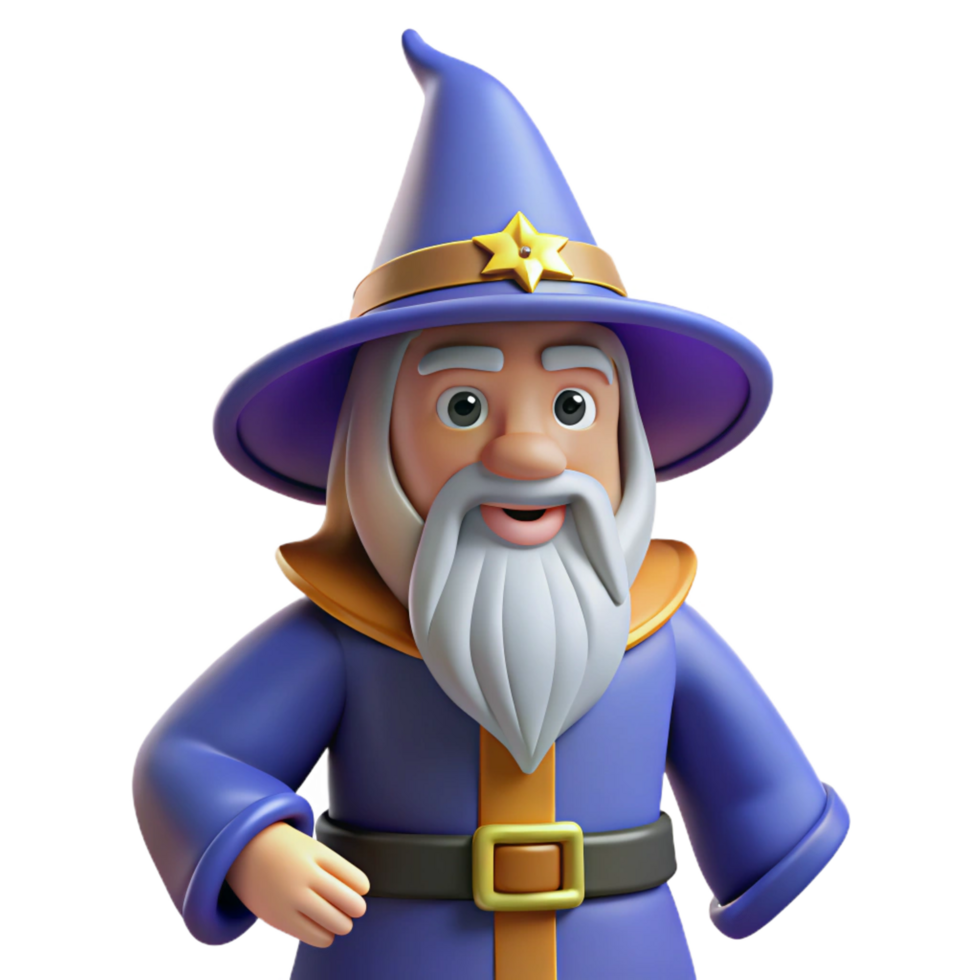 ethereal impressive Merlin, the wizard NO BACKGROUND with Transparent Background. luxury png