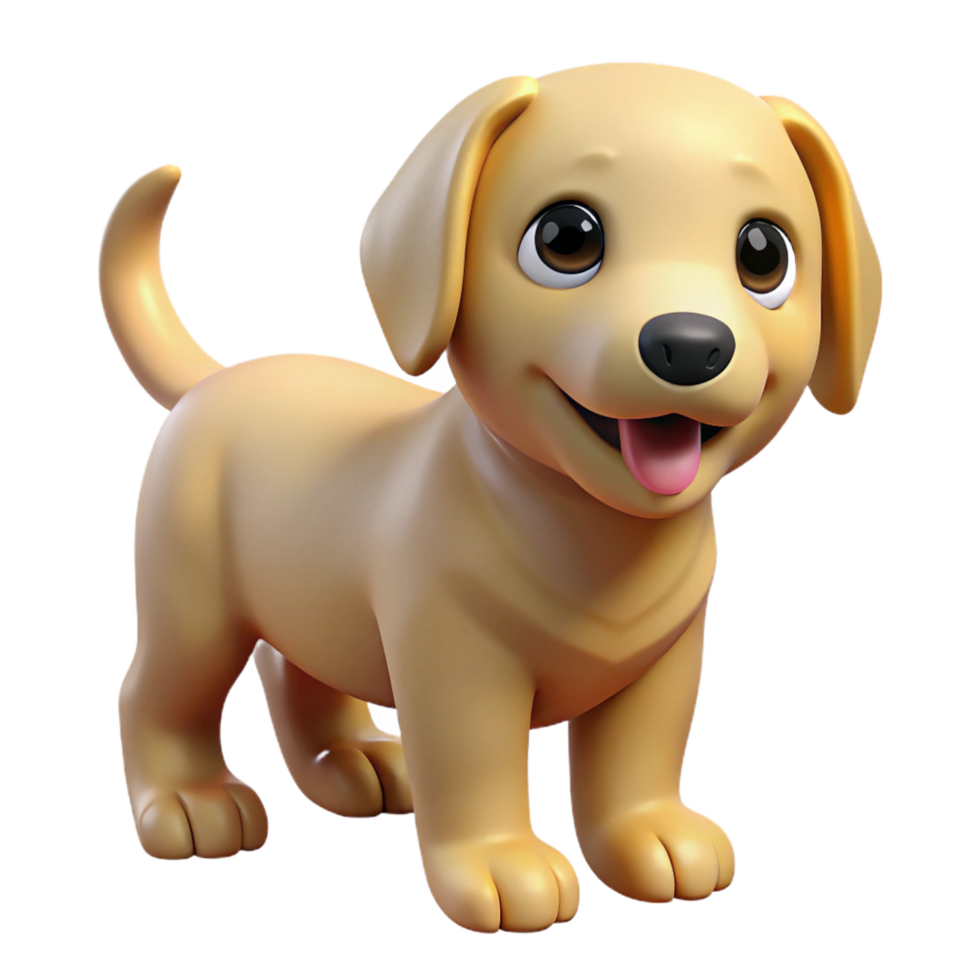sought-after retro A playful golden retriever puppy, NO BACKGROUND with Transparent Background. sharp png