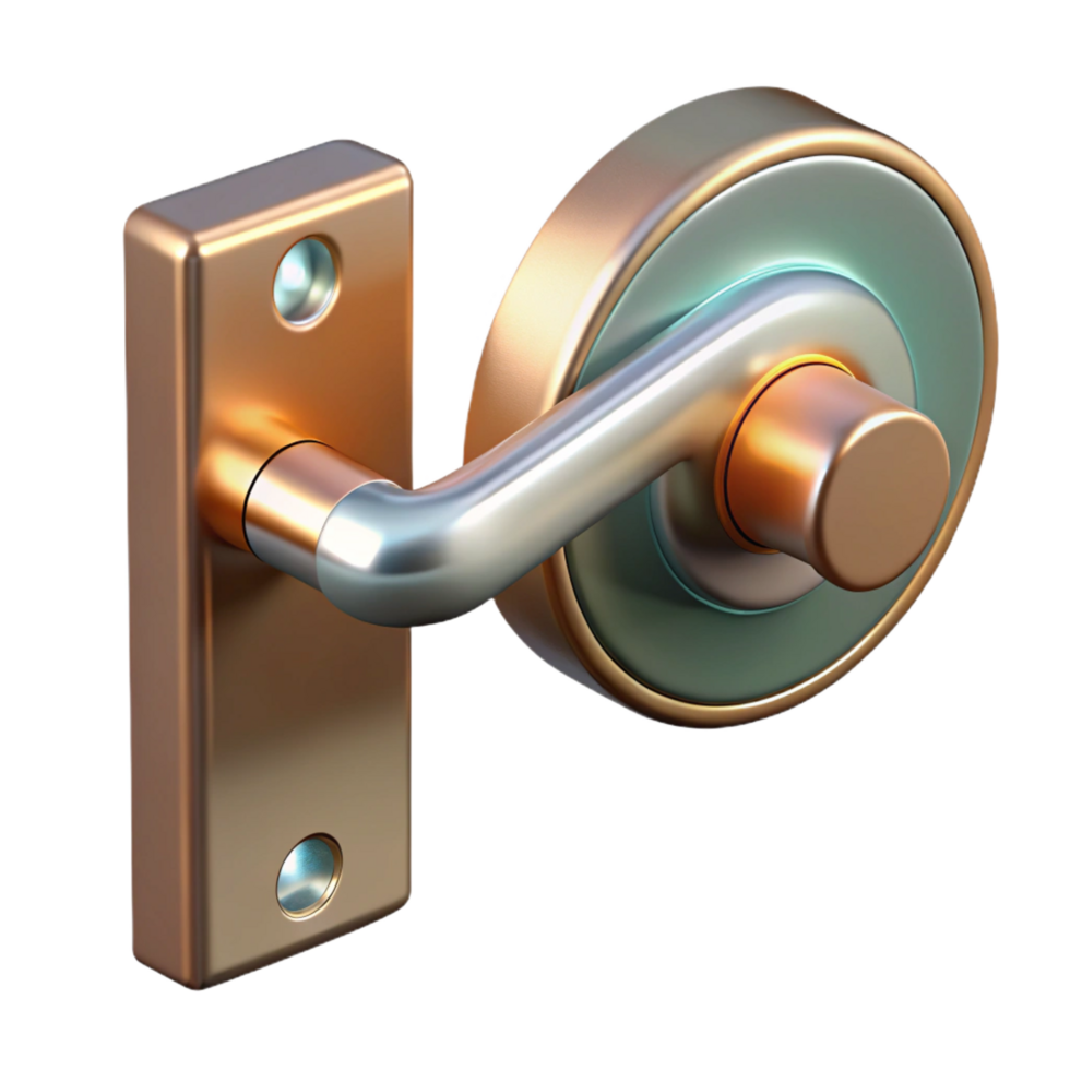 standout elegant Technical drawing of a door handle NO BACKGROUND with Transparent Background. masterfully captured png