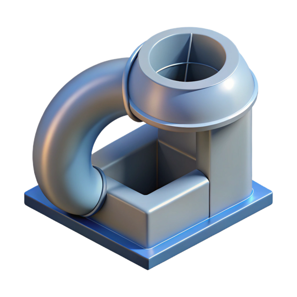 splendid timeless CAD model of a ventilation duct NO BACKGROUND with Transparent Background. png