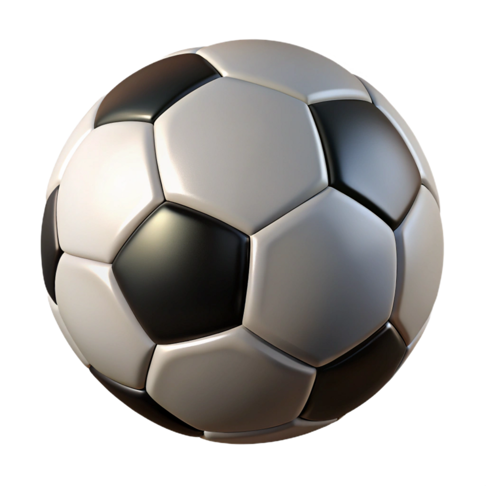 mysterious vibrant A soccer ball, classic black and white, NO BACKGROUND with Transparent Background. 4K png
