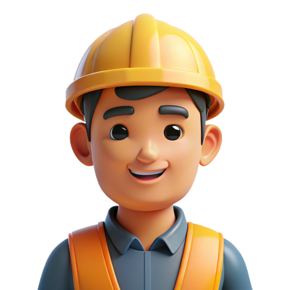 nostalgic beautiful Construction worker, wearing hard hat, NO BACKGROUND with Transparent Background. expertly shot png