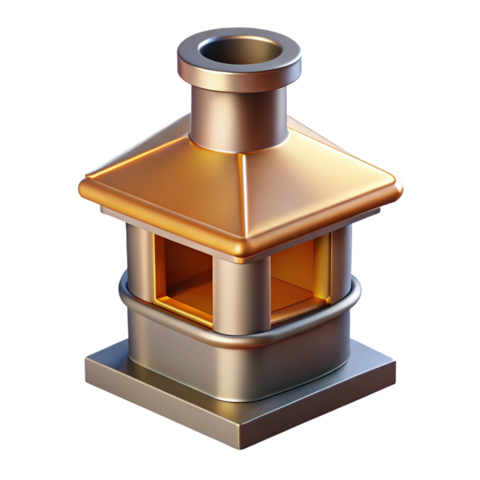 hypnotic tropical Chimney cap, metal, spark arrestor, NO BACKGROUND with Transparent Background. high quality png