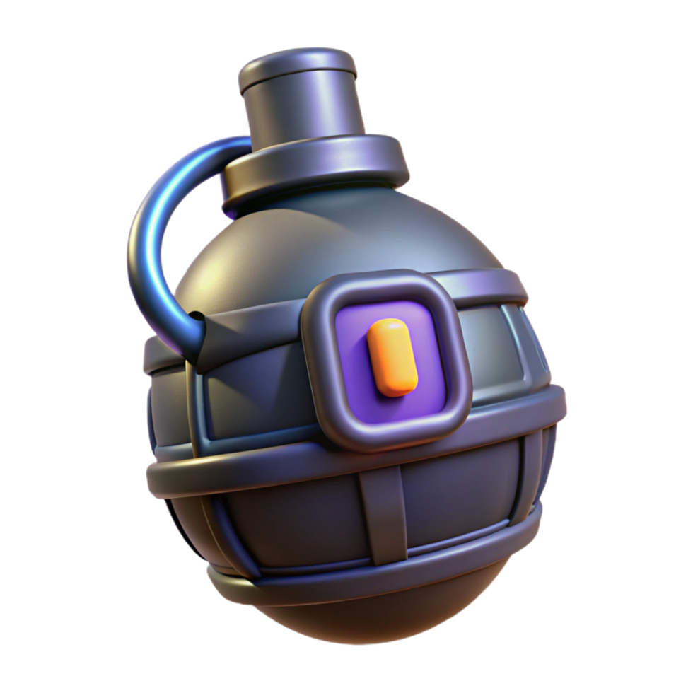 wonderful elegant Futuristic grenade with digital countdown timer. NO BACKGROUND with Transparent Background. 4K png